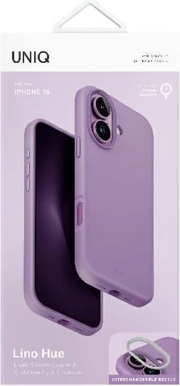 Mbështjellës UNIQ Lino Hue MagClick për iPhone 16, Rozë