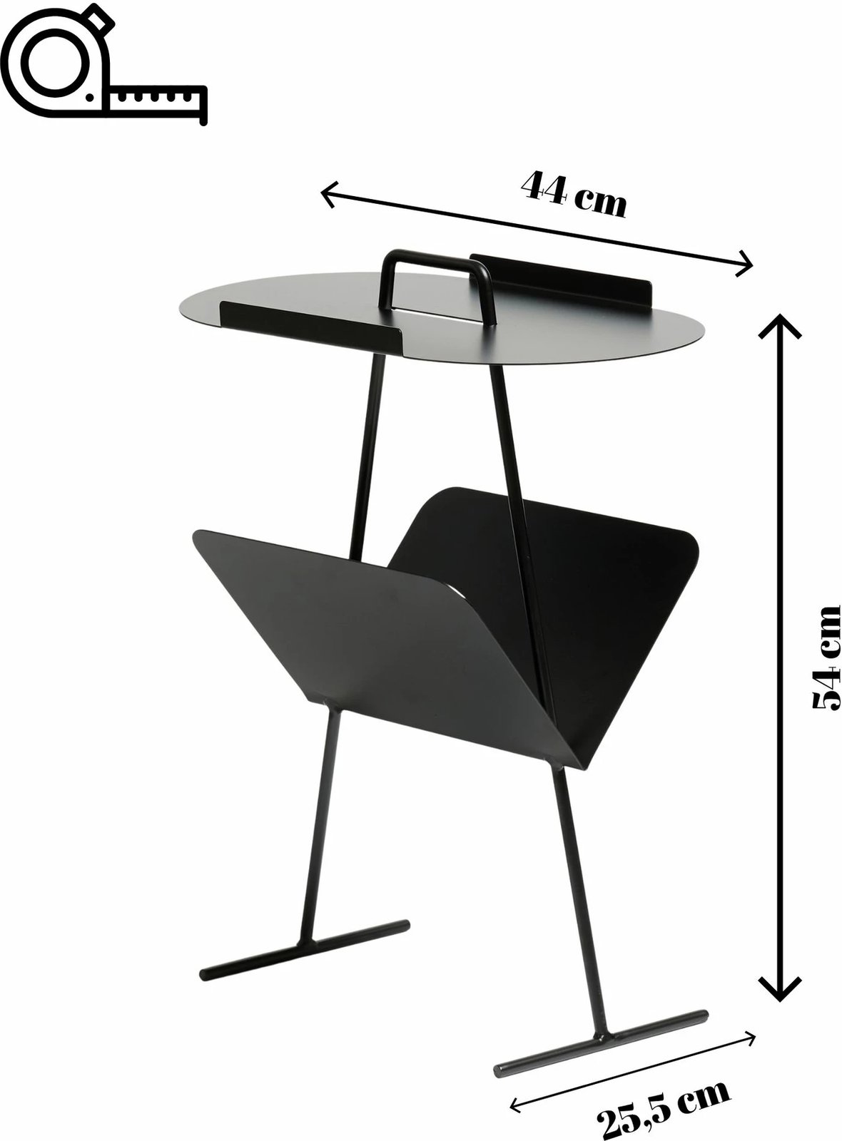 Tavolinë anësore Skye Decor, Goddy, e zezë