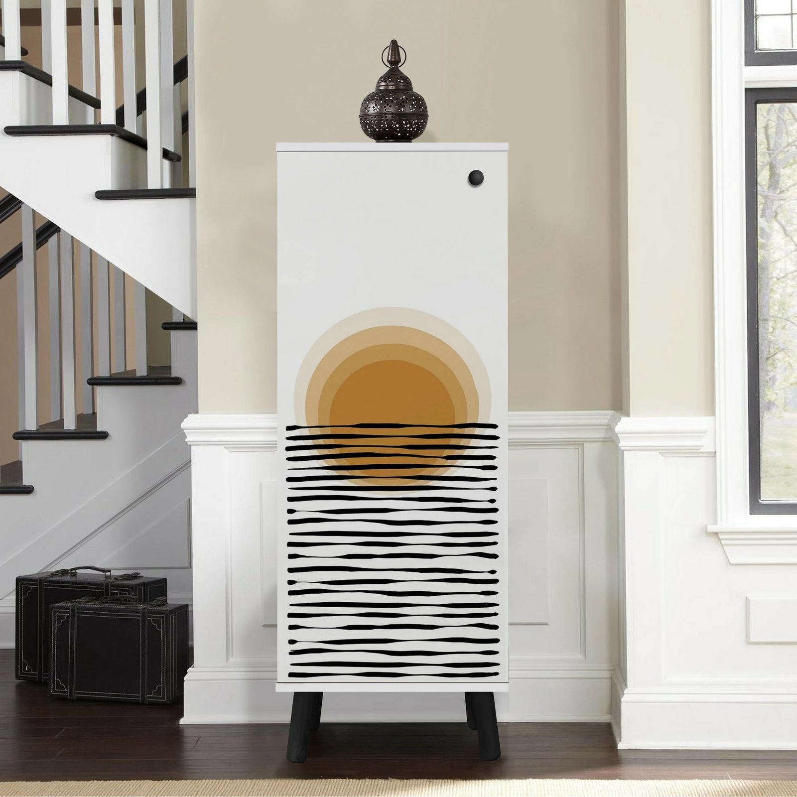 Dollap për këpucë Skye Decor, Vegas - SB 945, bardhë/zi