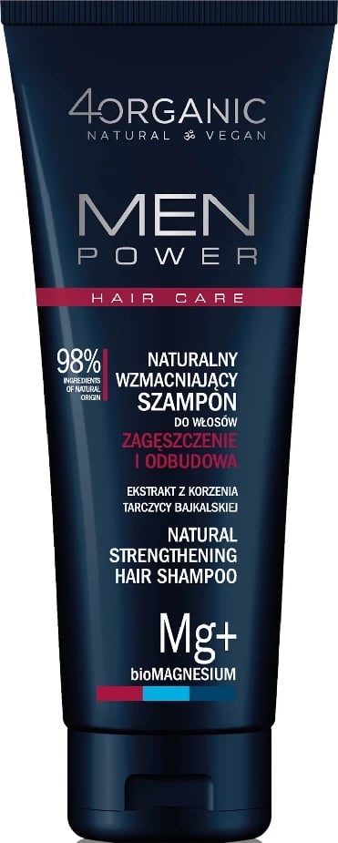 Shampon për meshkuj 4organic Men Power Natural Strengthening Hair Shampoo for Thickening and Reconstruction, 250ml Shampon për meshkuj 4organic Men Power Natural Strengthening Hair Shampoo for Thickening and Reconstruction, 250ml
