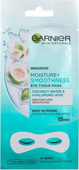 Maskë për sy Garnier Skin Naturals Moisture+ Smoothness për femra, 1 copë