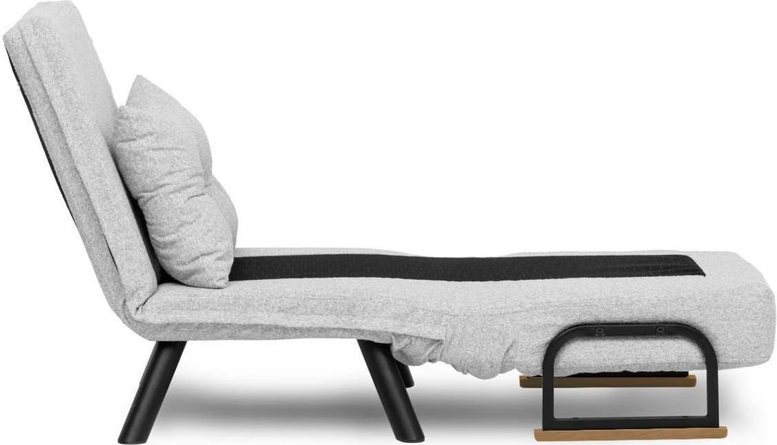 Krevat-karrige një vendës, Atelier del Sofa, Sando Single, material teddy, ngjyrë gri