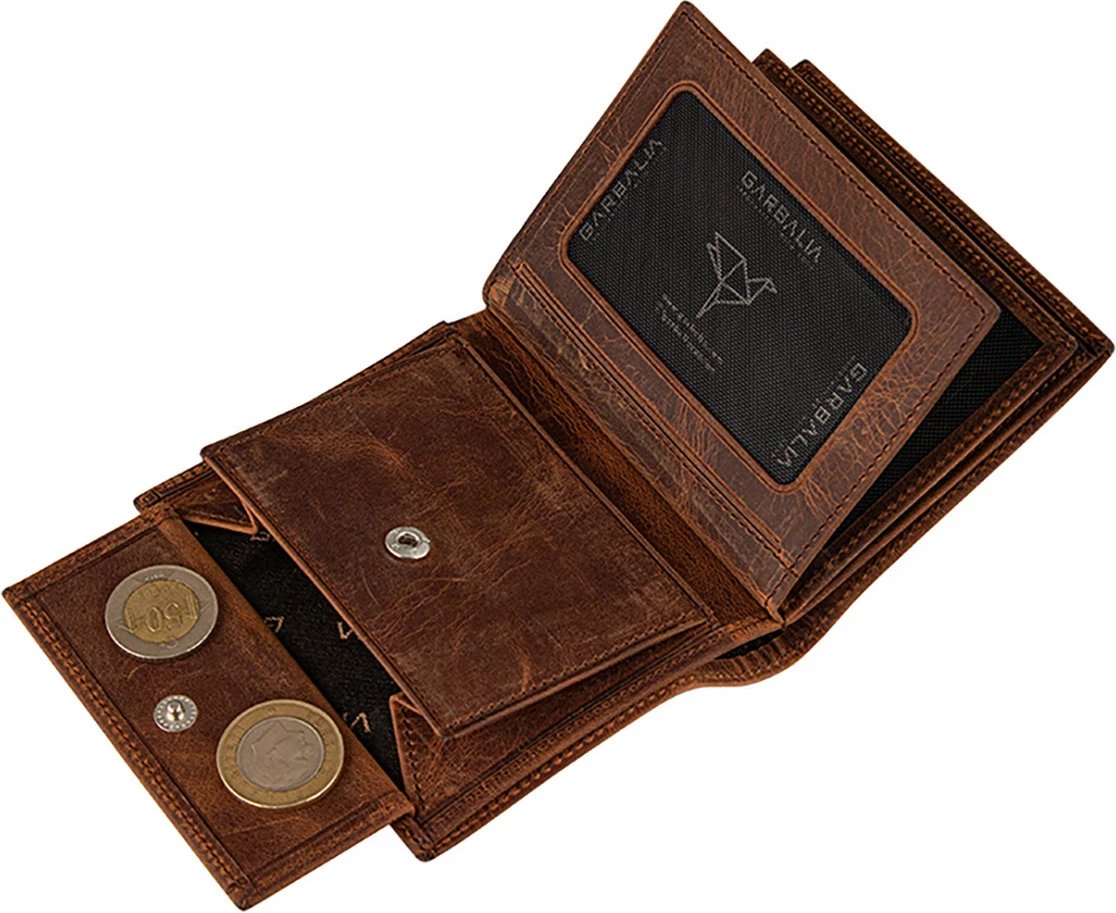 Portofol për burra, lëkurë origjinale, ngjyrë tan, Zoozie Bags, Reynosa Crazy