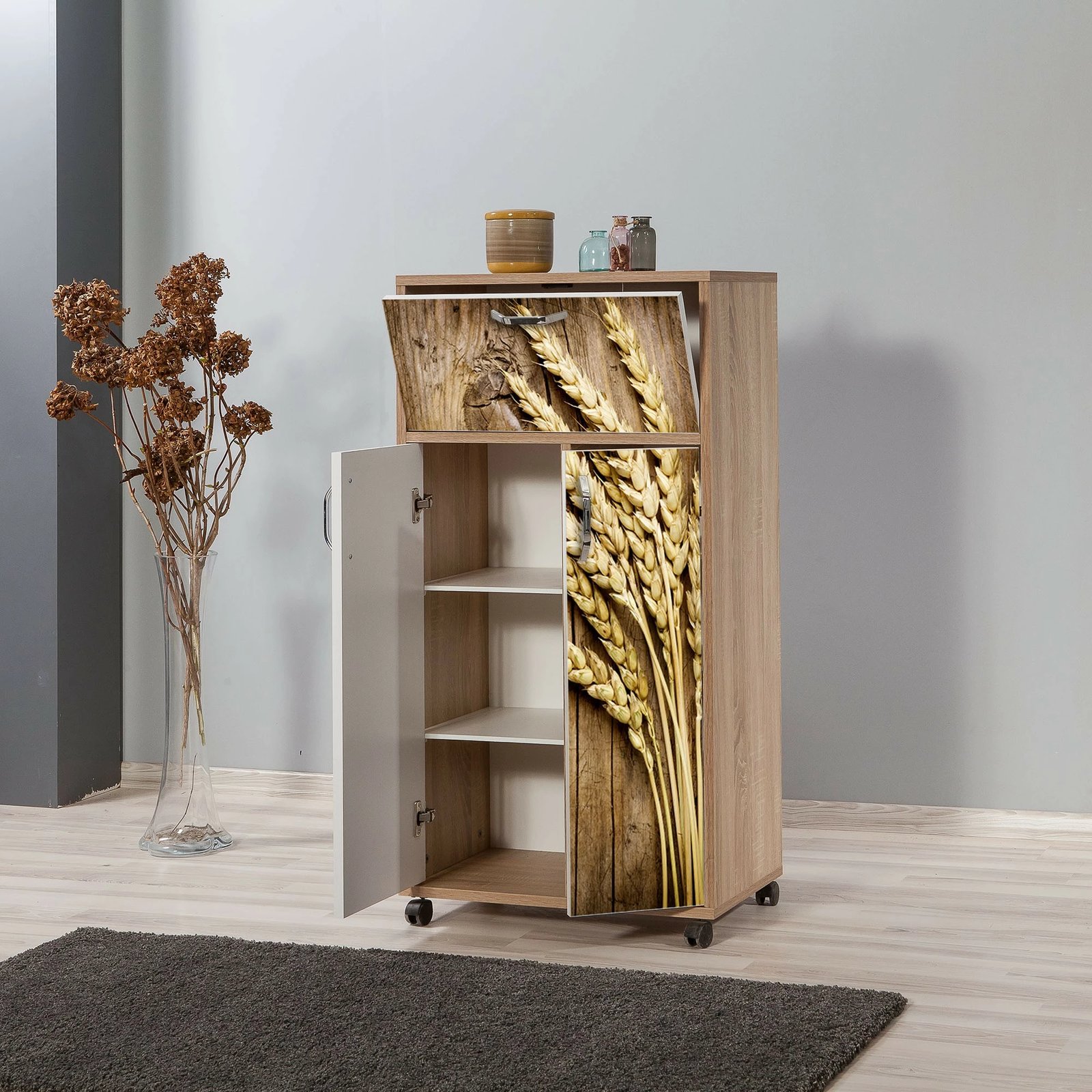 Dollap multifunksional Hanah Home, kiler, ngjyrë lisi Sonoma, 735