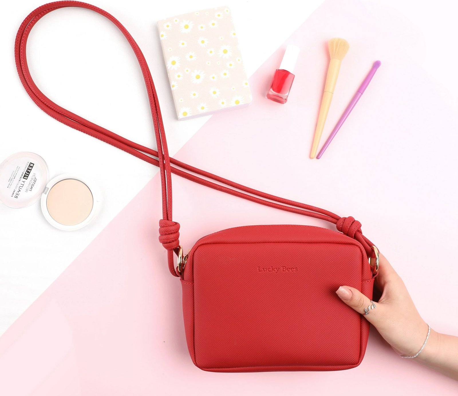 Çantë crossbody Lucky Bees, e kuqe, 1269 v2