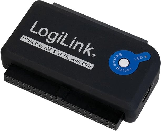 Adapter LogiLink AU0006C, USB Type-A, IDE/ATA, SATA, 1.2 m, e zezë