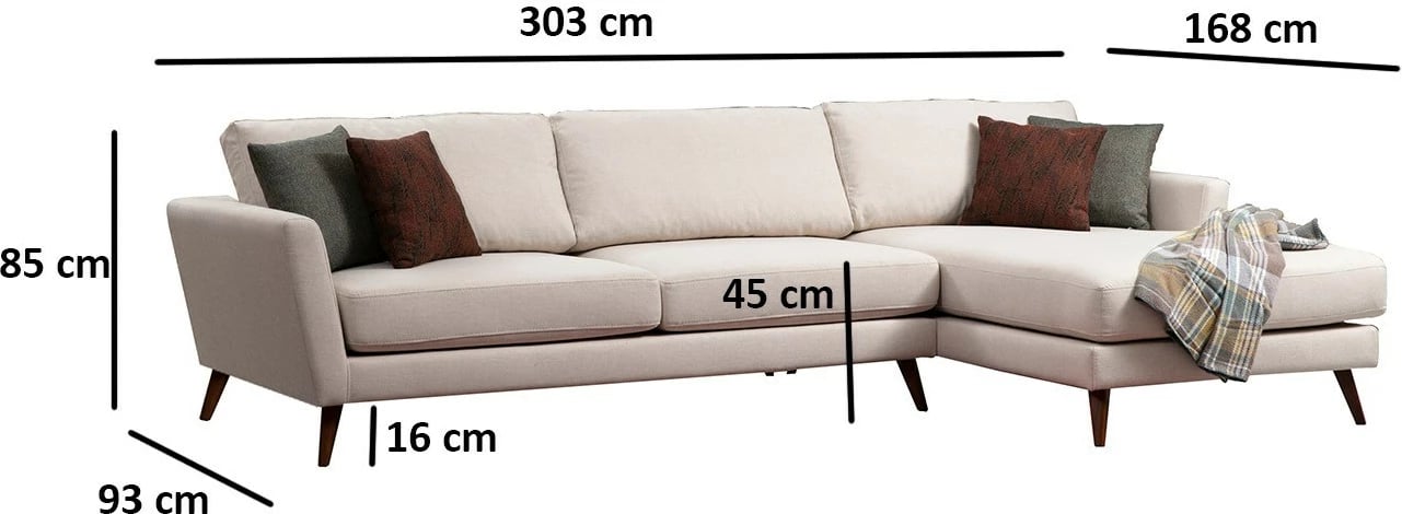 Kënd divan-krevat Mayorka, i madh, kënd i djathtë, bezhë/kafe