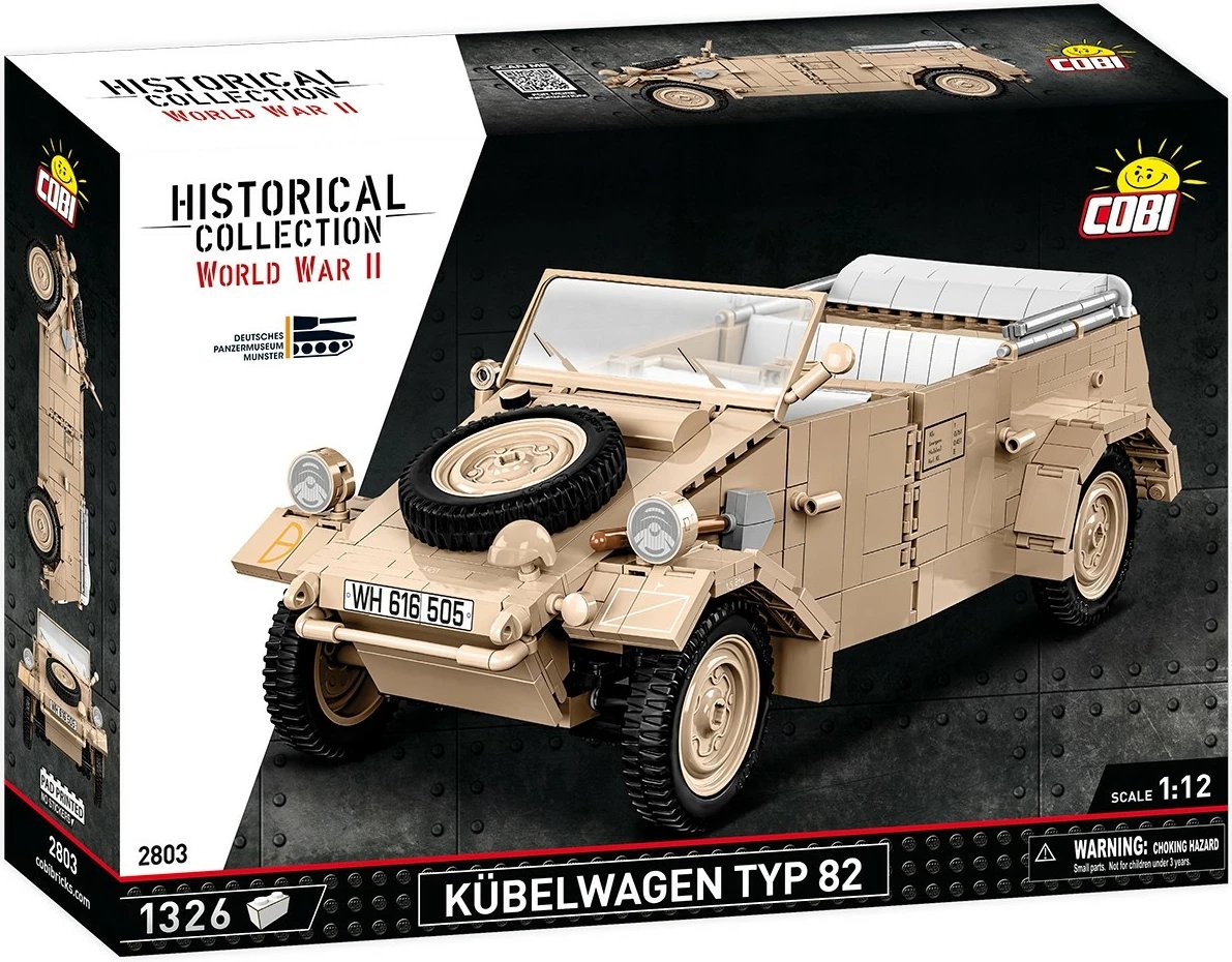 Set ndërtimi Cobi Kübelwagen Typ 82, 1326 pjesë, 1:12, bezhë