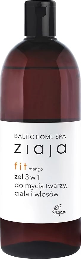 Xhel larës 3-në-1 për fytyrë, trup dhe flokë Ziaja Baltic Home Spa Fit për femra mango 500ml