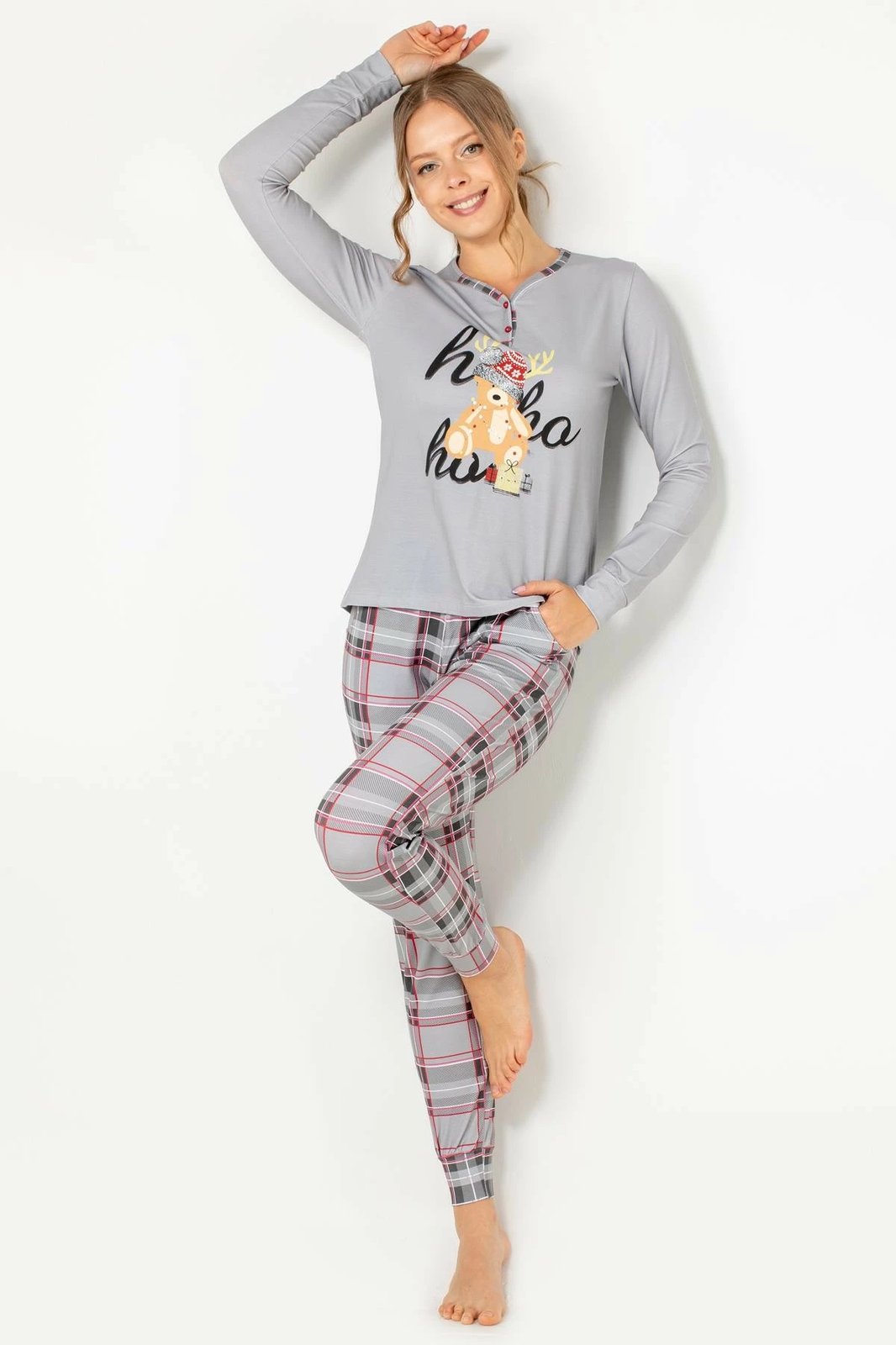 Set pizhamash për gra, Jumeon, 002-000721, ngjyrë gri