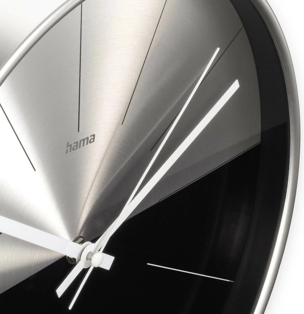 Orë muri Hama Sicily 185879, 30 cm, argjend e zezë