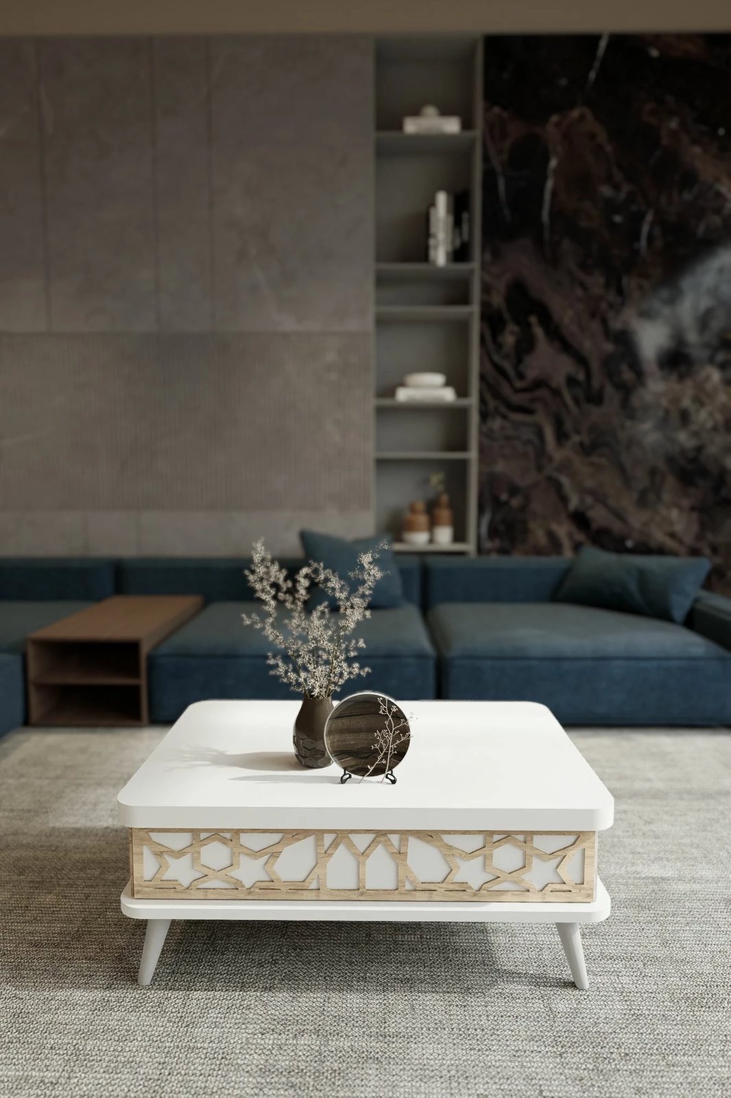 Tavolinë kafeje Skye Decor, Ottowa Ada, e bardhë