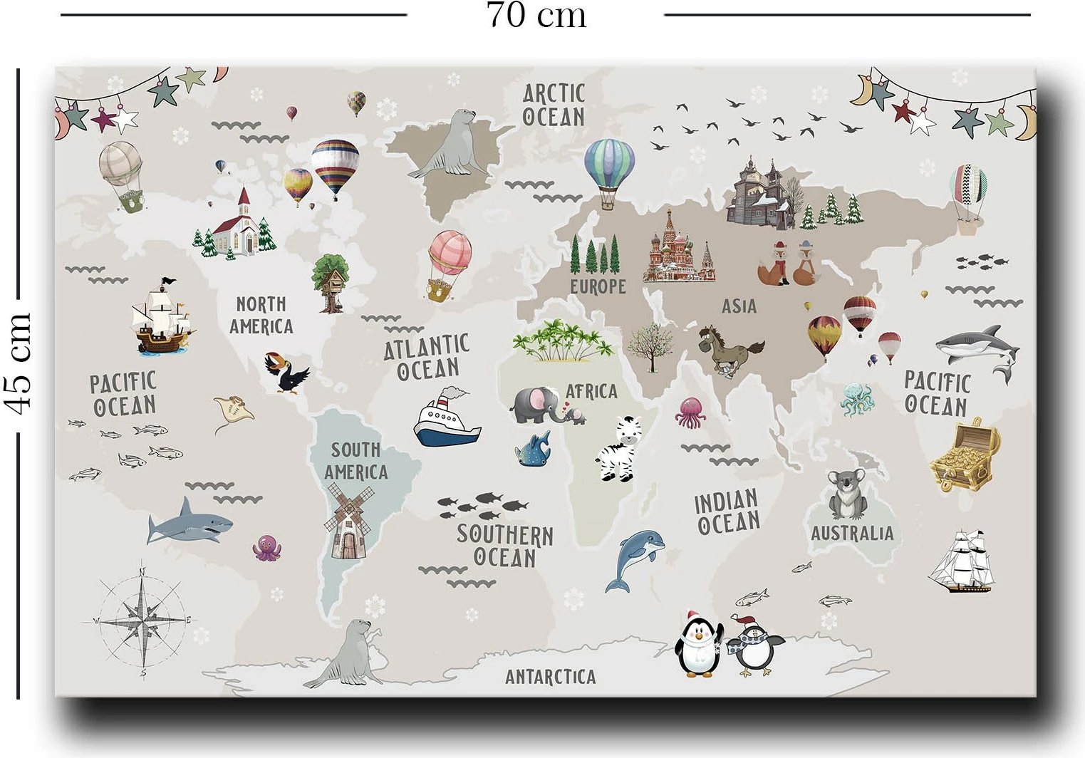 Pikturë dekorative në kanavacë, shumëngjyrëshe, Wallity, 45x70cm