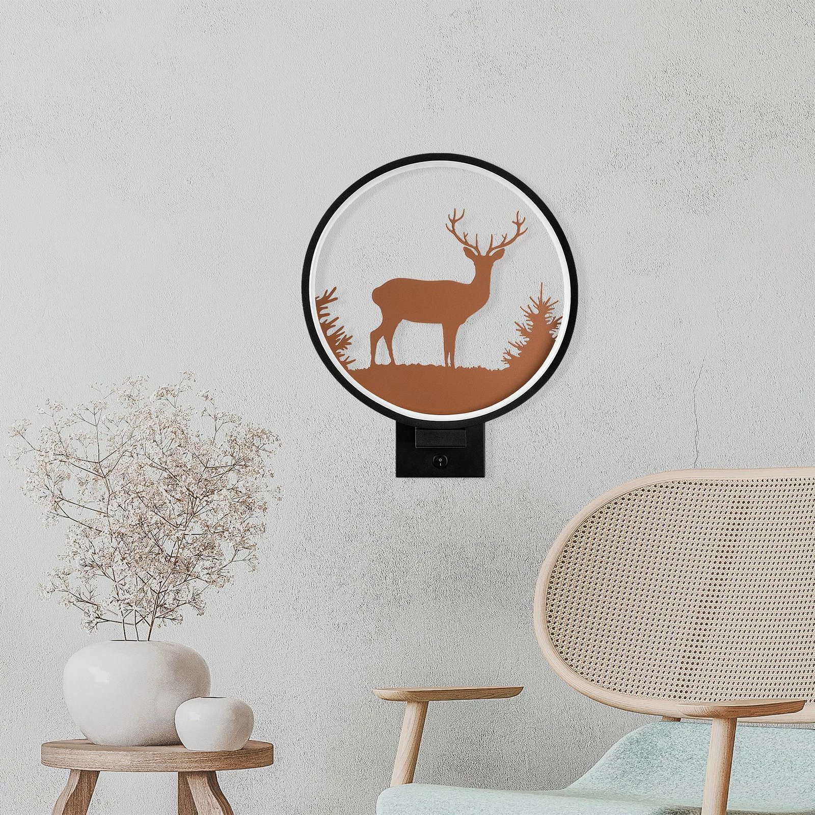 Llambë muri Opviq, XMAS23, ngjyrë e zezë dhe bakri