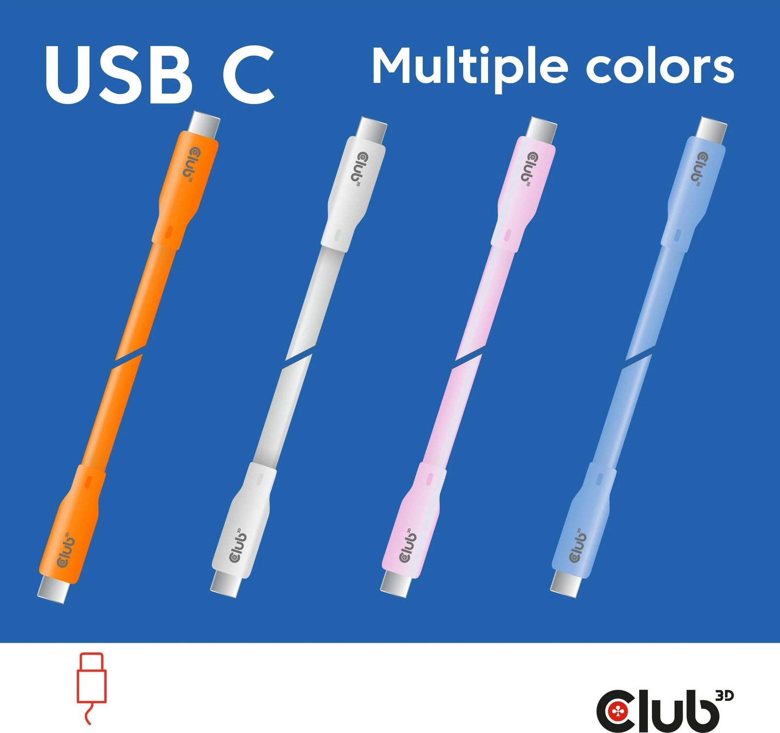 Kabllo USB-C Club3D CAC-3001, 2m, 240W, 20Gbps, e bardhë