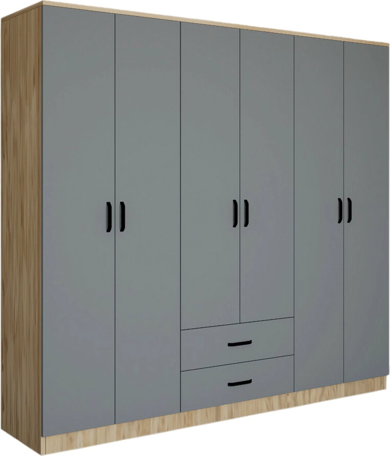 Dollap Skye Decor, ngjyrë gri dhe e bardhë, Yaman Luna - Fel 1600-65, 180x190x45 cm