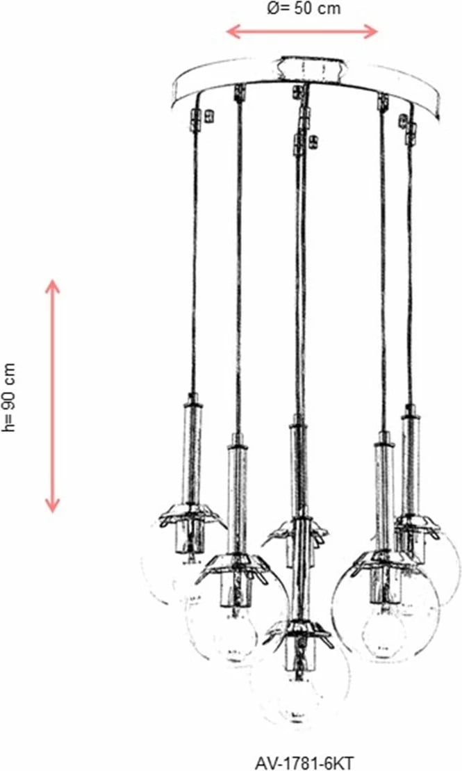 Llambadar Opviq, krom, AV-1781-6KT