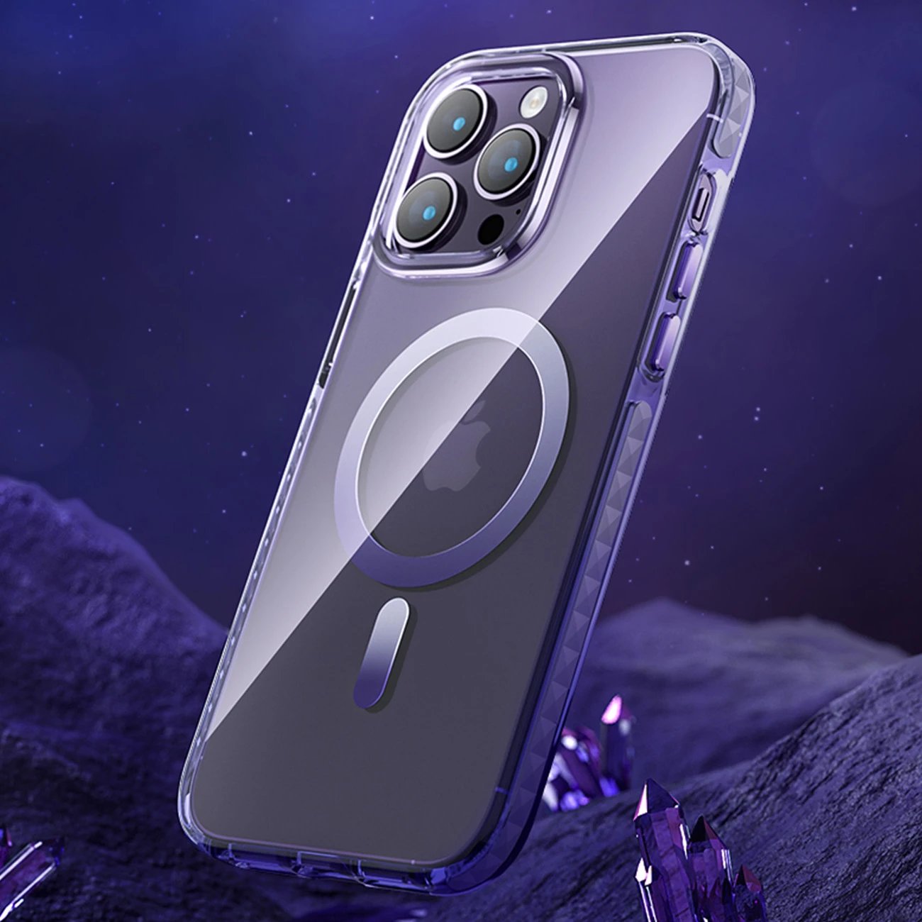 Mbështjellës Kingxbar Ice Crystal Series për iPhone 14, MagSafe, Gri
