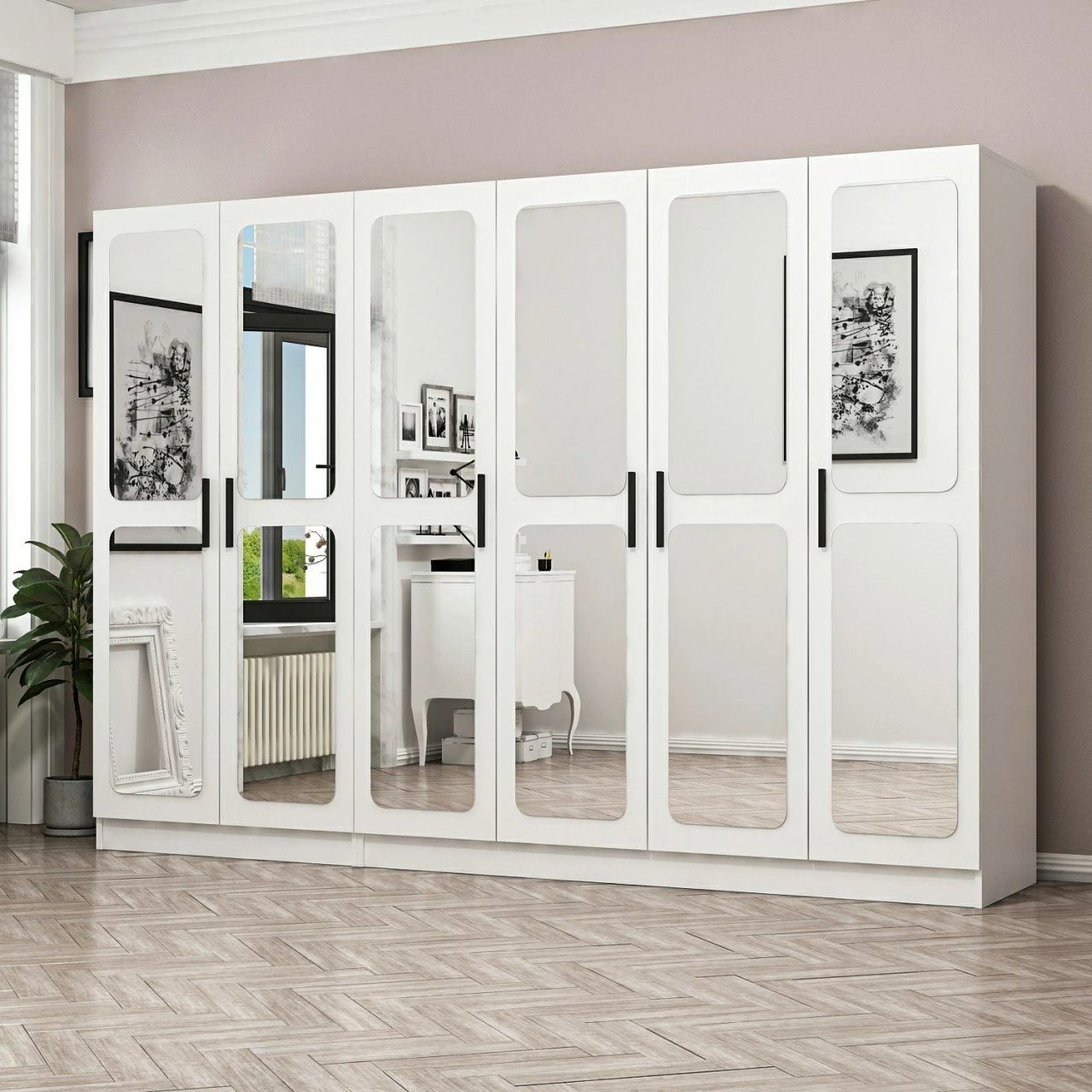 Dollap garderobe Skye Decor, ngjyrë e bardhë, 3819