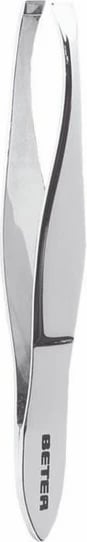 Pincetë BETER Chrome Plated Straight Tip argjendi
