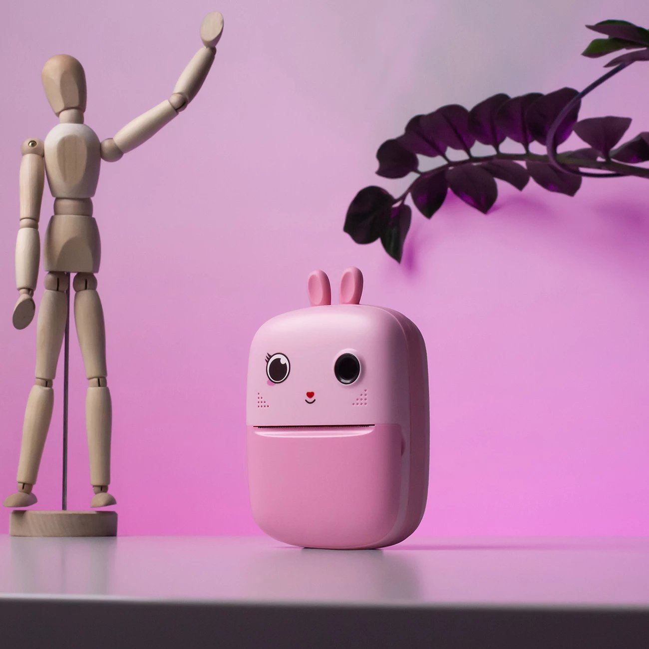 Printer termik mini për fëmijë Hurtel HURC10R me kamerë dhe video, Rozë