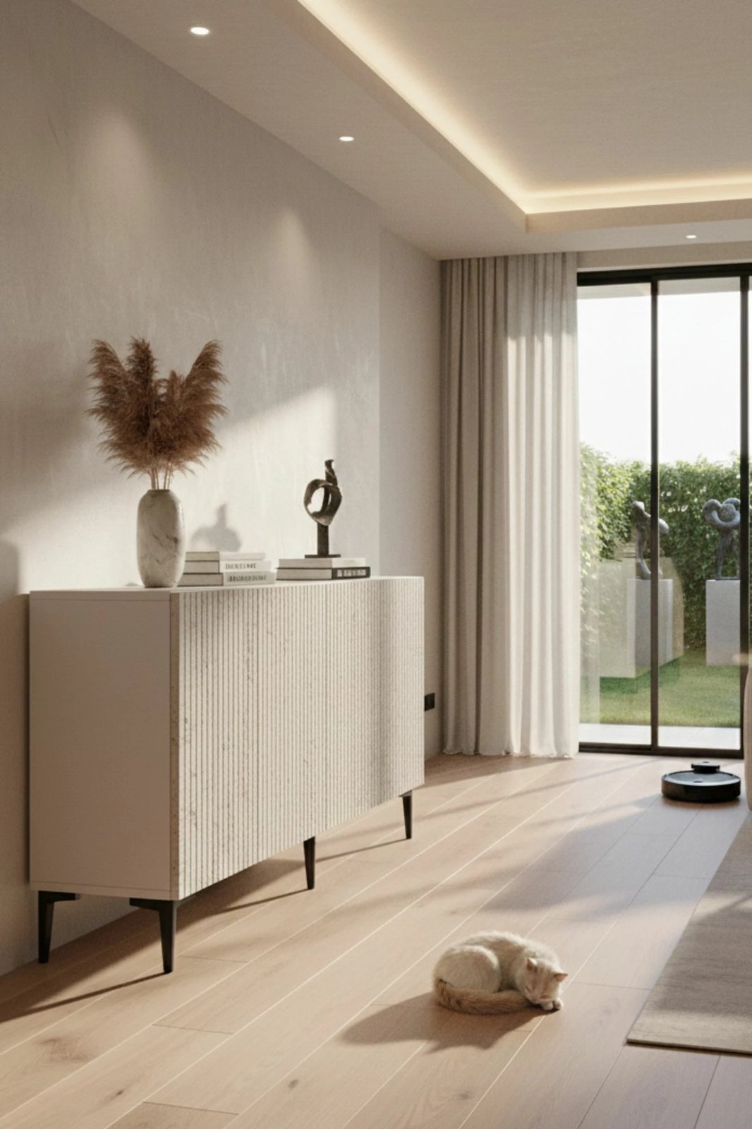 Konsol Skye Decor, Zeynep 150, e bardhë, travertin