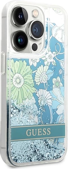 Mbështjellës Guess Flower Liquid Glitter për iPhone 14 Pro Max, Gjelbër Mbështjellës Guess Flower Liquid Glitter për iPhone 14 Pro Max, Gjelbër