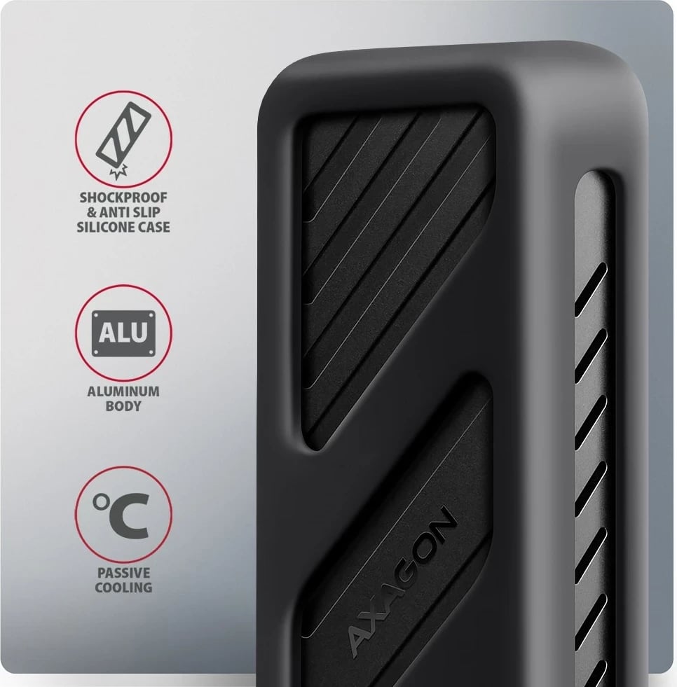Kasë SSD AXAGON EEM2-20G, USB-C 3.2, M.2, E zezë Kasë SSD AXAGON EEM2-20G, USB-C 3.2, M.2, E zezë