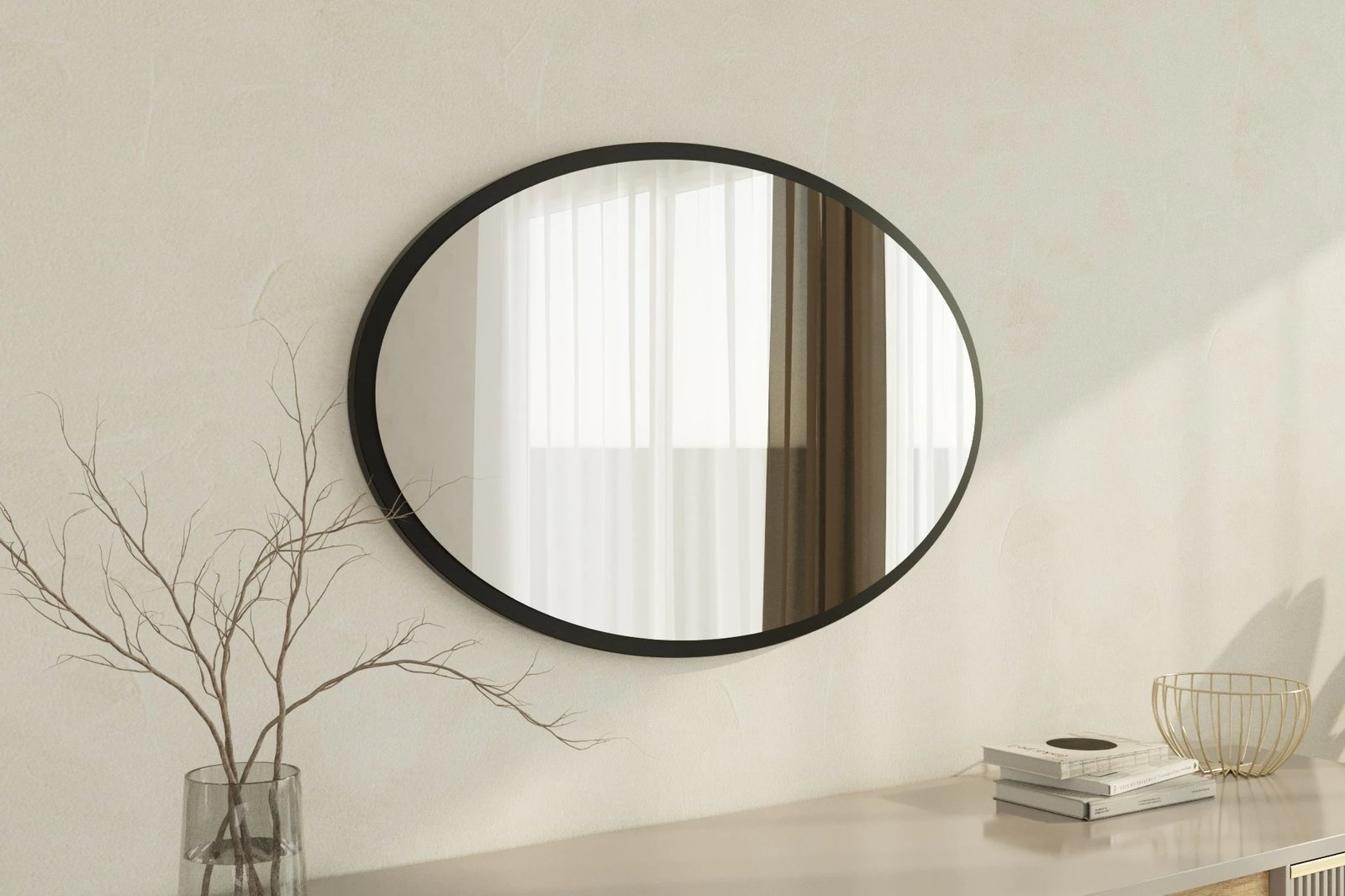 Pasqyrë dekorative Skye, ngjyrë e zezë, Beyo