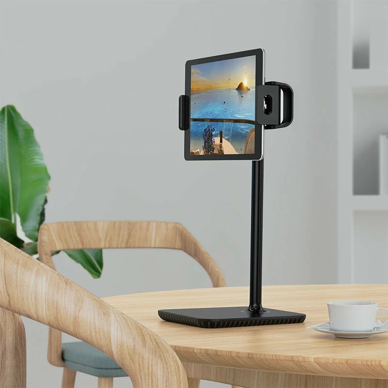 Mbajtës teleskopik Acefast E4 për tavolinë, për celularë dhe tabletë, 135-230mm, 360°, zi