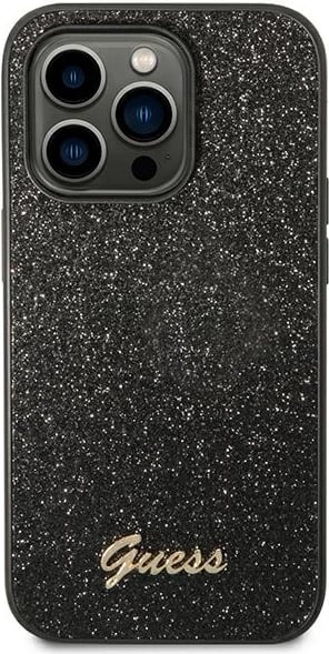 Mbështjellës Guess GUHCP14LHGGSHK për iPhone 14 Pro 6.1", Glitter Script, i fortë, i zi Mbështjellës Guess GUHCP14LHGGSHK për iPhone 14 Pro 6.1", Glitter Script, i fortë, i zi