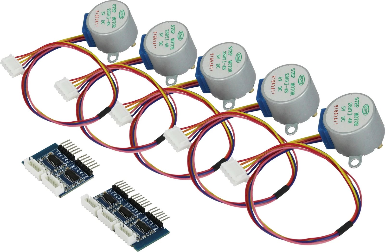 Set motorë hap-pas-hapi ALLNET 4duino, 5 copë, 5V, me drejtues