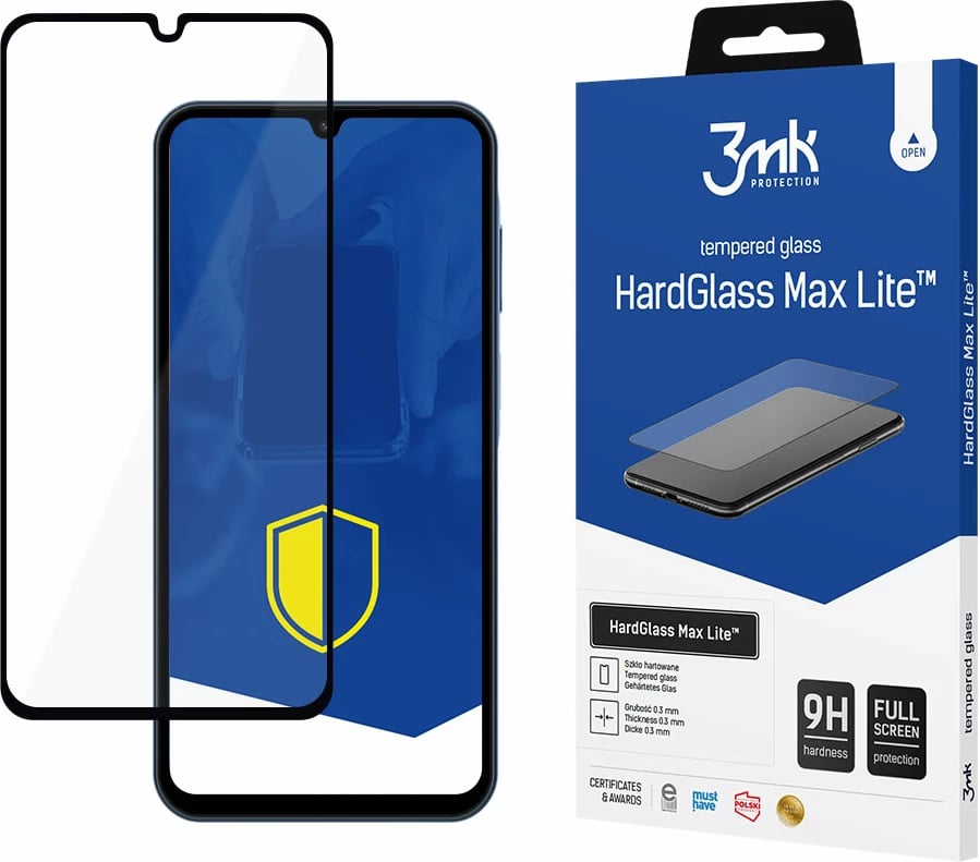 Xham mbrojtës 3mk HardGlass Max Lite për Samsung Galaxy A15 5G, i zi