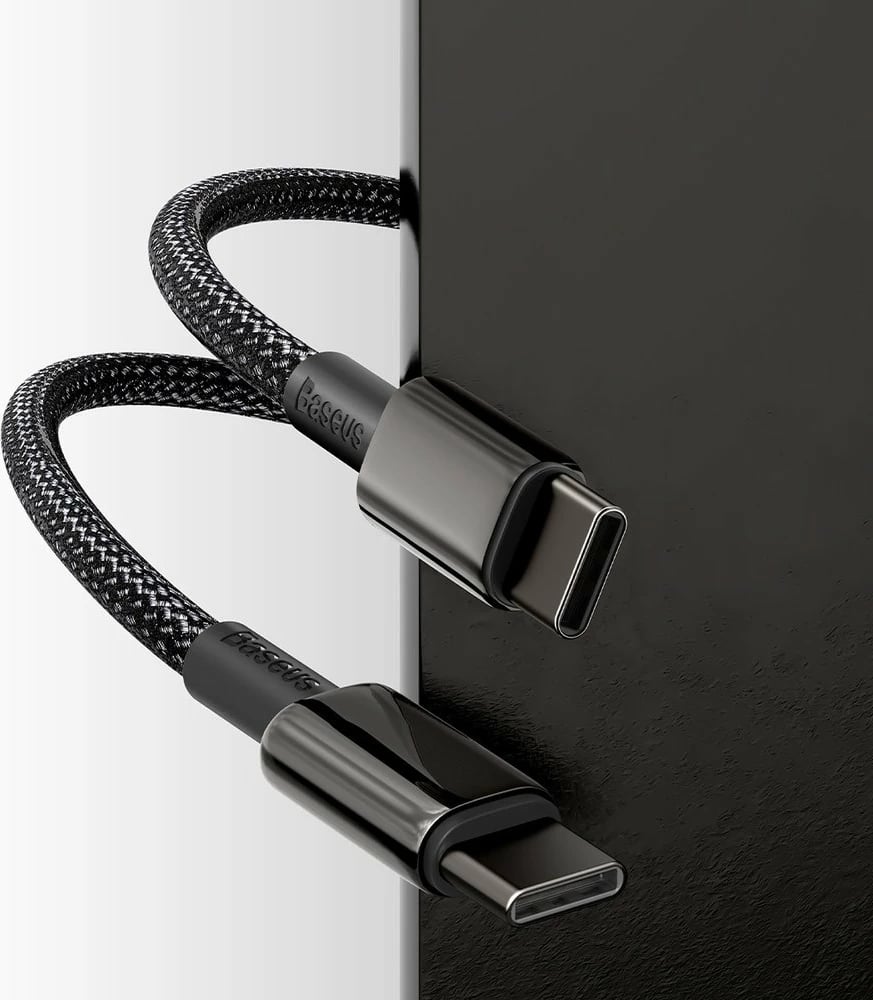 Kabllo Baseus CATWJ-A01 USB-C në USB-C, 2m, 100W, e zezë