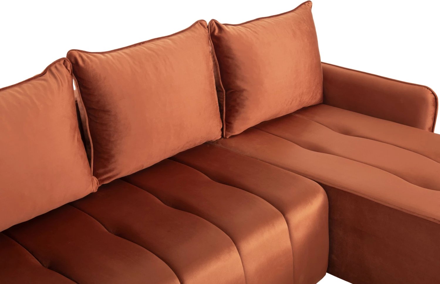 Divan qoshe-shtrat PROTON FH3272.09 kadife portokalli 225x94x70H cm