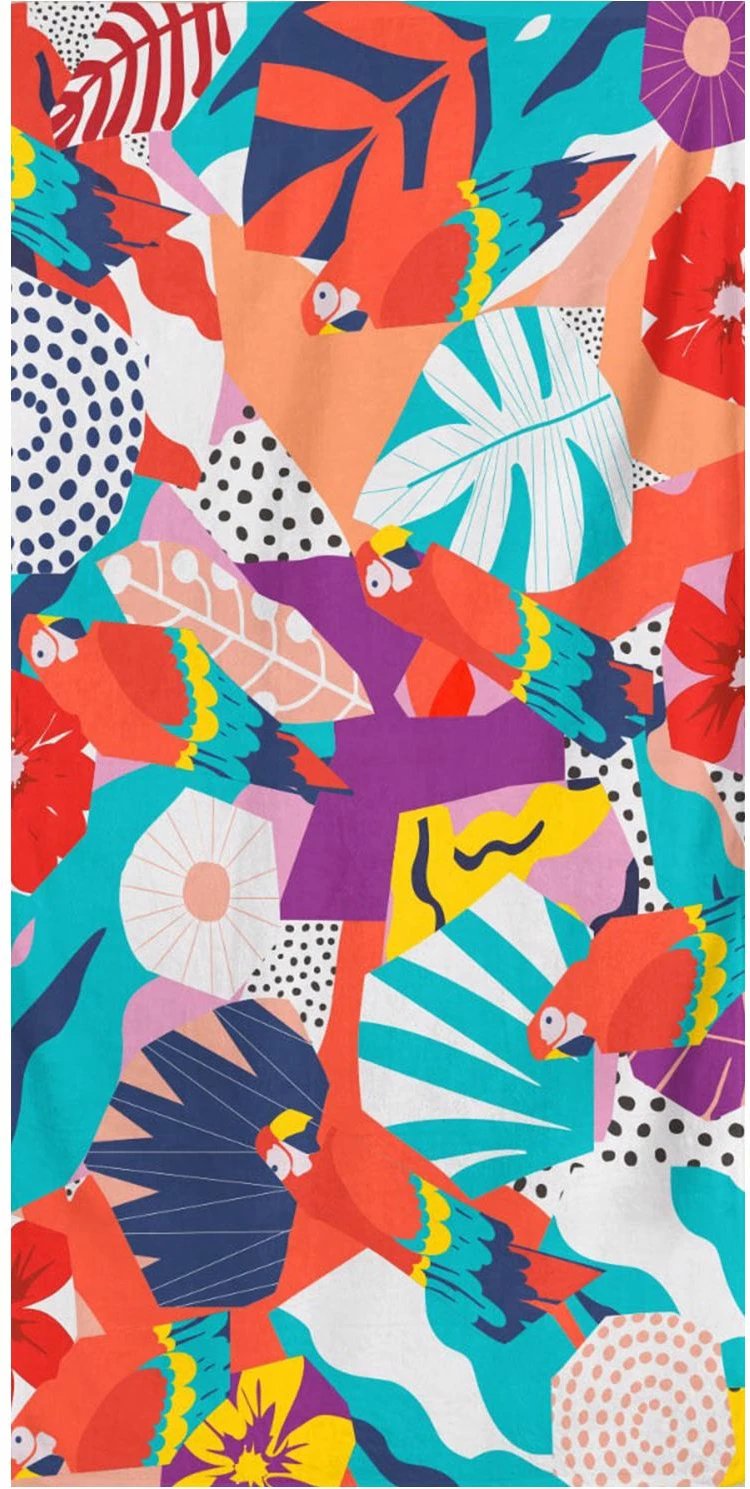 Peshqir plazhi Mijölnir, Baskili v6, shumëngjyrësh, 75x150cm