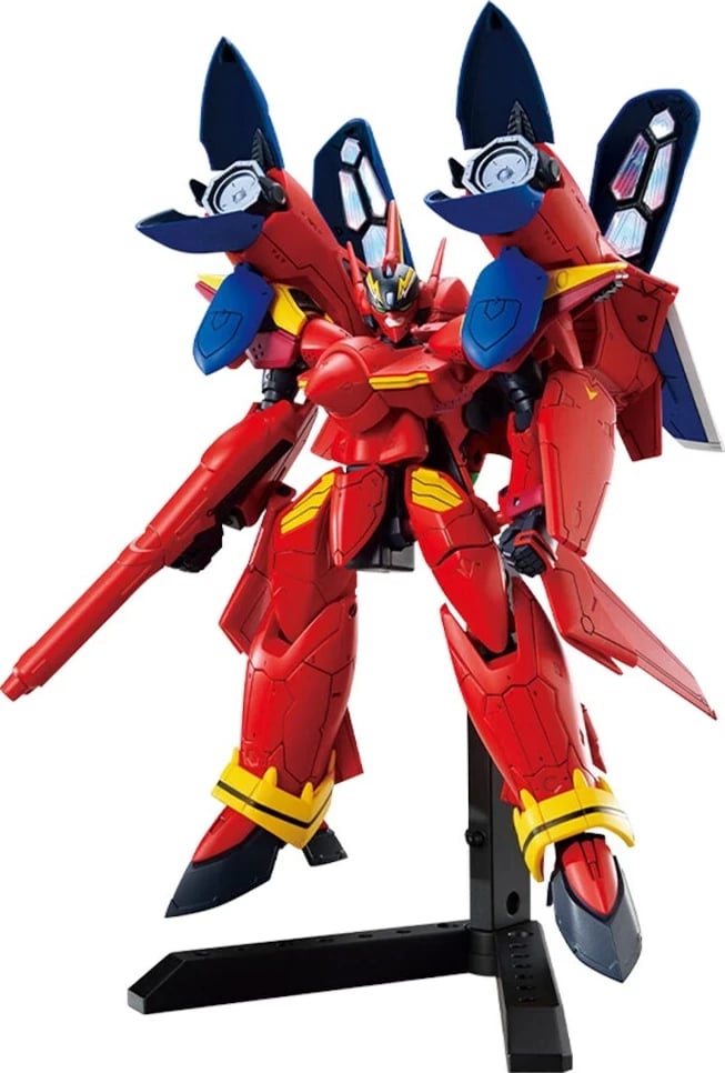 Model ndërtimi Bandai HG 1/100 Macross VF-19 Custom Fire Valkyrie me Sound Booster, i kuq