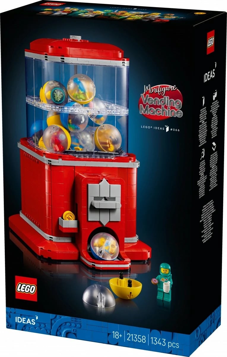 Set ndërtimi, LEGO, Ideas 21358 Minifigure Machine, 1343 pjesë, 18+, e kuqe