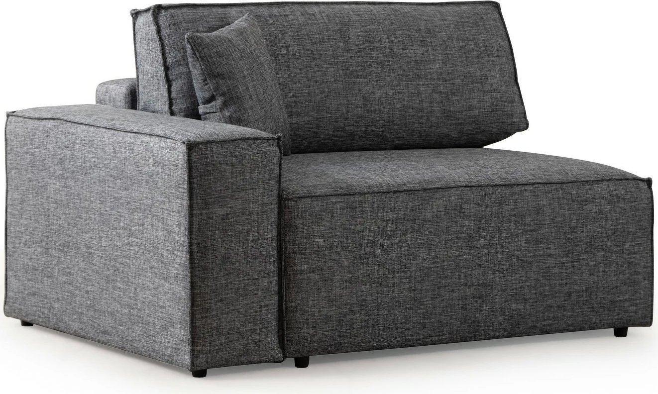 Kënd-sofë krevati Atelier del Sofa, kënd i djathtë, ngjyrë gri e errët
