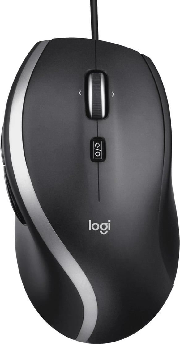 Maus Logitech M500s Advanced 910-005784 me kabllo USB, optik, me rrotë scroll të shpejtë, Silver/Black