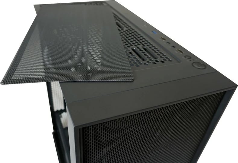 Kasë LC-Power Black_Wanderer_X Midi Tower, ATX/EATX/micro ATX/Mini-ITX, xham i temperuar, RGB, e zezë