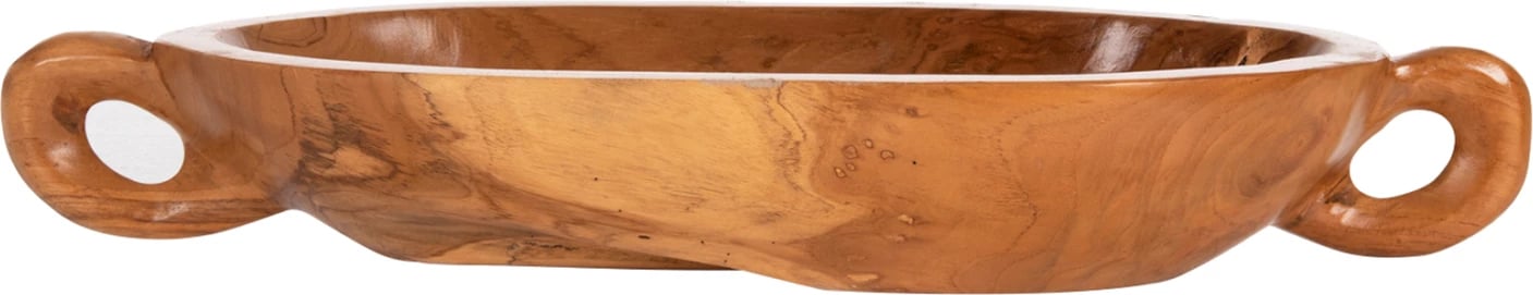 Enë dekorative prej druri tik, ngjyrë natyrale, FH4304, 64x21.5x9.5cm