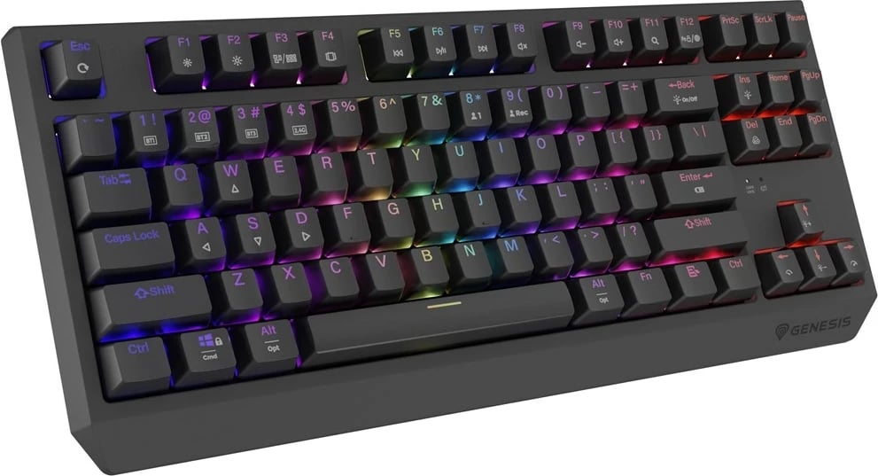 Tastierë mekanike GENESIS Thor 230 TKL, RGB, Wireless & USB Type-C, Gri