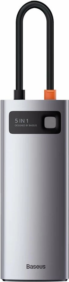 HUB Baseus Metal Gleam Series 5-in-1, CAHUB-CX0G, 100W PD, HDMI 4K, 3x USB 3.2, Gri