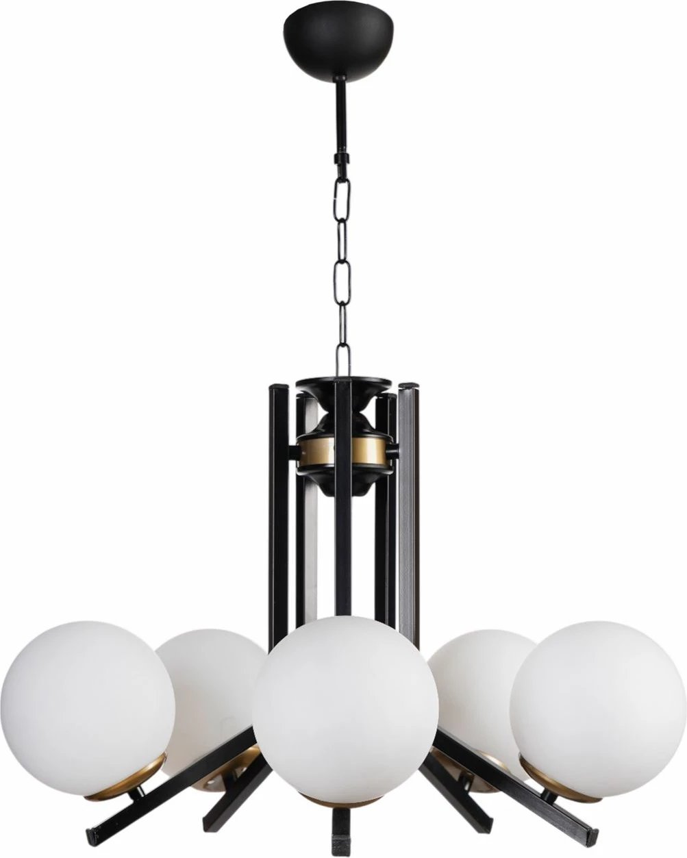 Llambë tavani Opviq, 8988-5, metal dhe xham, e bardhë dhe e zezë