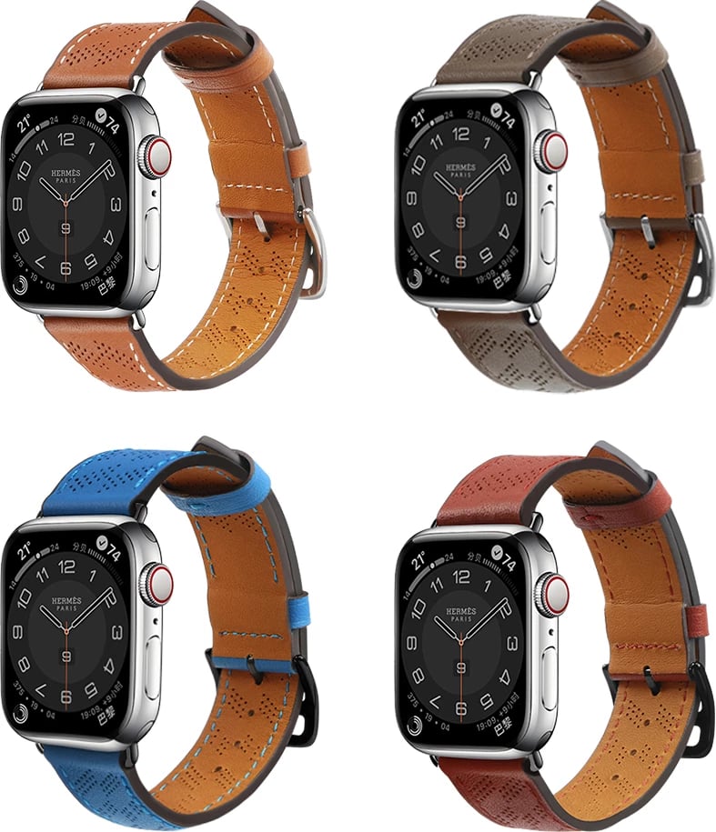Rrip lëkure për Apple Watch Hurtel Strap Leather, 41/40/38mm, Kafe e errët