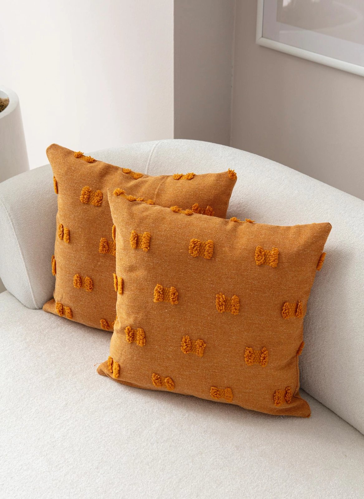 Set mbulesash jastëku, portokalli, 2 copë, Evila Originals, Tuffet