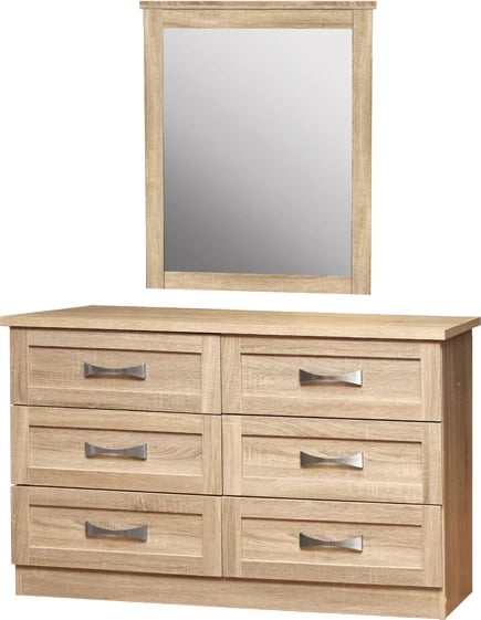 Toaletë dhome gjumi me 6 sirtarë Sonama 120x40 & pasqyrë 72x90 FH10171.02