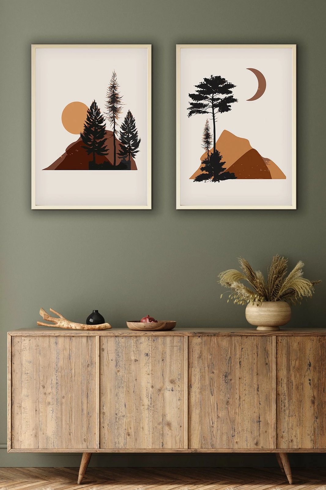 Pikturë dekorative me kornizë, MDF, 2 copë, Wallity, Huhu153, 70x50cm