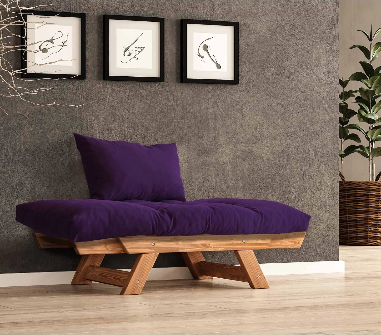 Karrige një vend për kopsht, ngjyrë teak dhe e purpurt, Skye Decor, CPT8157-140